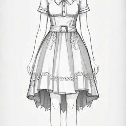 Anime Dress Drawing Art Sketch Image