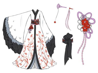 Anime Dress, Manga Style, Kawaii Attire, Cosplay Outfit, Japanese Fashion Drawing