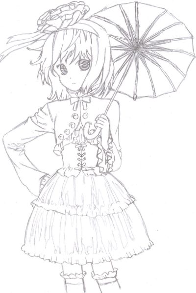 Anime Dress, Manga Style, Kawaii Attire, Cosplay Outfit, Japanese Fashion Drawing