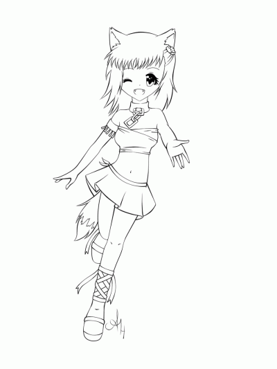 Anime Fox, Cute Character, Japanese Animation, Manga Style, Furry Art Drawing