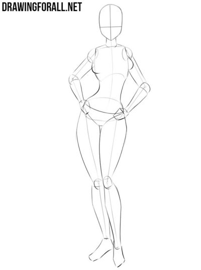 Anime Girl Full Body, Full Body Pose, Character Design, Anime Art, Manga Style Drawing