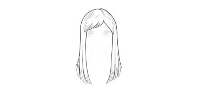 Bangs, Chic, Layered, Textured, Fringe Drawing