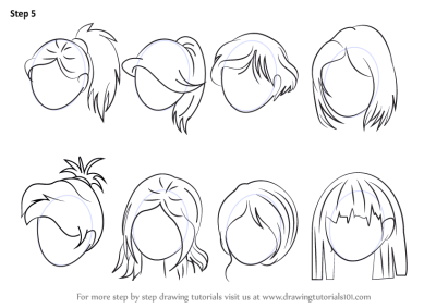 Anime Hair, Vibrant Colors, Spiky Styles, Exaggerated Lengths, Gravity-Defying Drawing