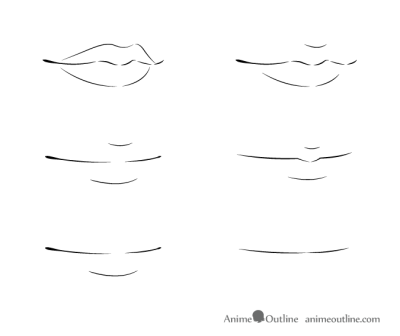 Anime Lips, Otaku Expressions, Cosplay Pouts, Manga Mouths, Cartoon Smiles Drawing