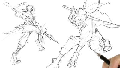 Anime Pose, Character Action, Visual Flair, Expressive Gesture, Dynamic Stance Drawing