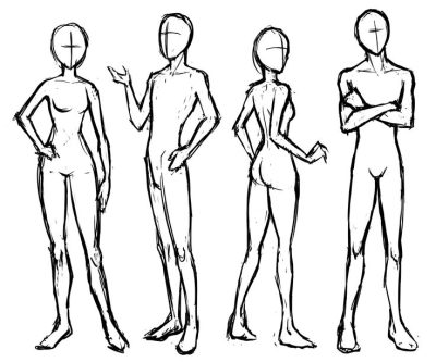 Anime Poses, Dynamic Stances, Expressive Gestures, Character Actions, Artistic Expressions Drawing