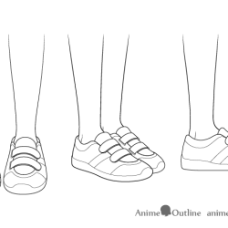 Anime Shoes Drawing Modern Sketch