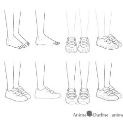 Anime Shoes Drawing Sketch