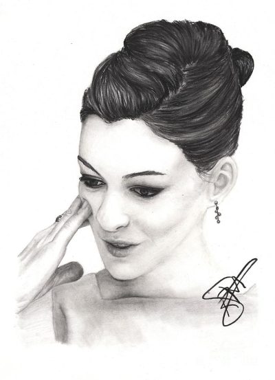 Anne Hathaway, Actress, Talent, Fashion, Oscar Drawing