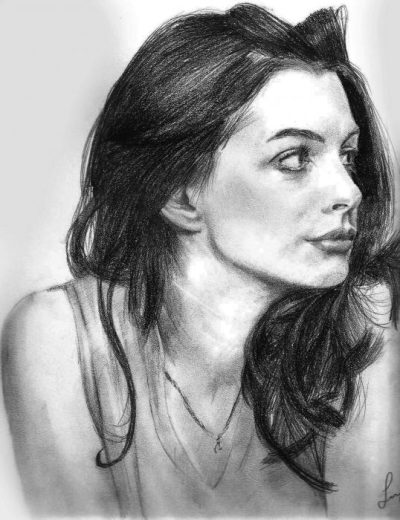 Anne Hathaway, Oscar-Winner, Fashion Icon, Actress, Producer Drawing