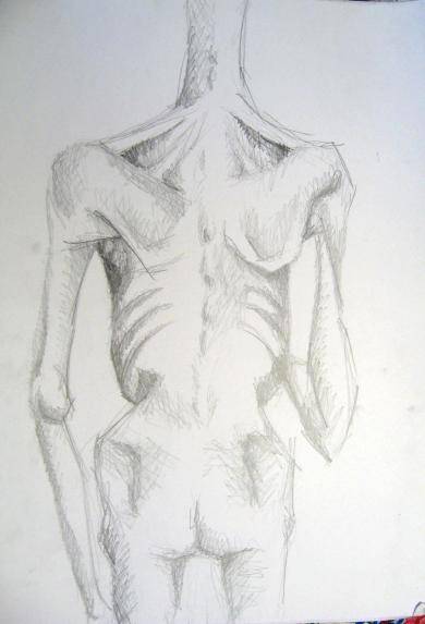 Anorexia, Nutrition, Body Image, Eating Disorder, Weight Loss Drawing