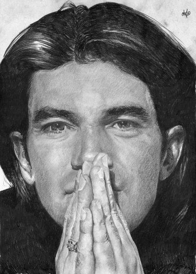 Antonio Banderas, Film Producer, Spanish Actor, Charismatic Star, Voice Artist Drawing