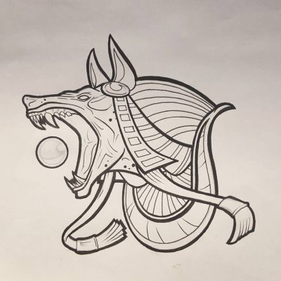 Anubis, Egyptian, Afterlife, Guardian, Jackal Drawing