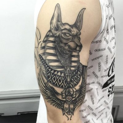 Anubis Tattoo, Egyptian Art, Mythical Symbol, Jackal Deity, Afterlife Guardian Drawing