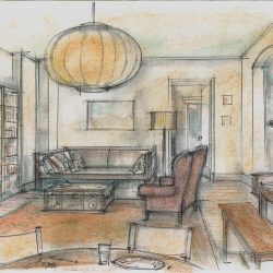 Apartment Drawing Intricate Artwork