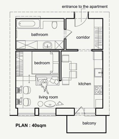 Apartment, Comfort, Space, Living, Home Drawing