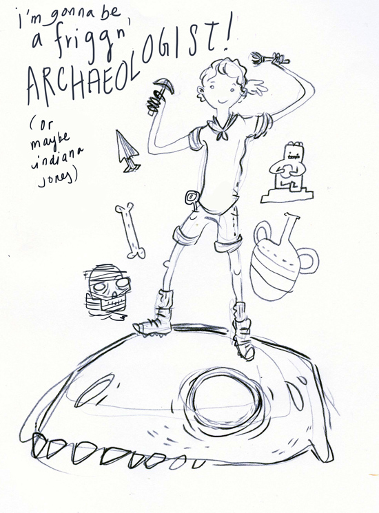 Archaeologist Drawing Artistic Sketching