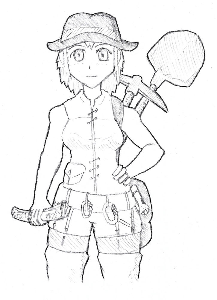 Archaeologist Drawing Realistic Sketch
