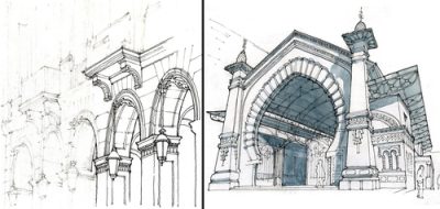 Architectural Design, Architectural Elements, Architectural Innovation, Architectural Aesthetics, Architectural Style Drawing