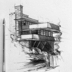 Architecture Drawing Detailed Sketch