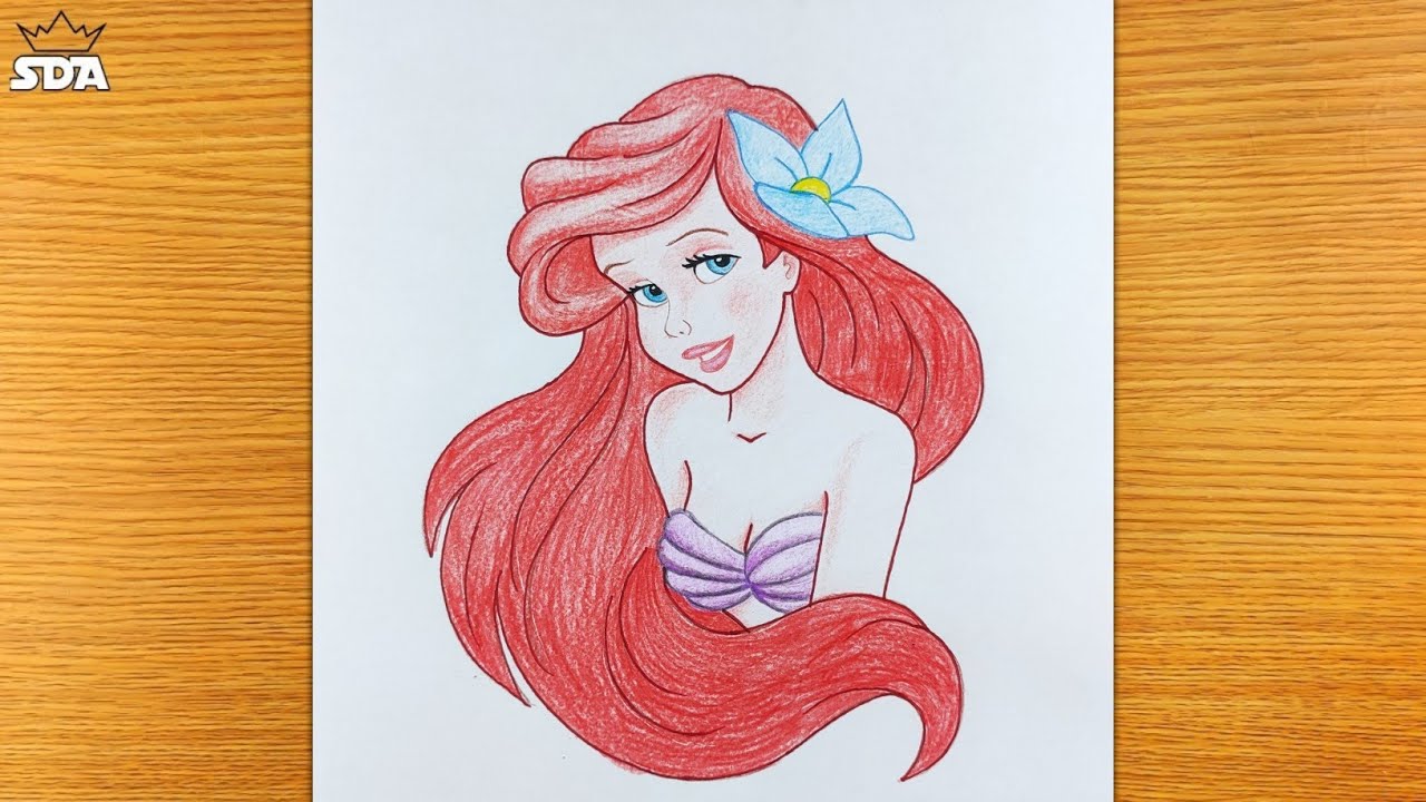 Ariel Drawing Hand drawn