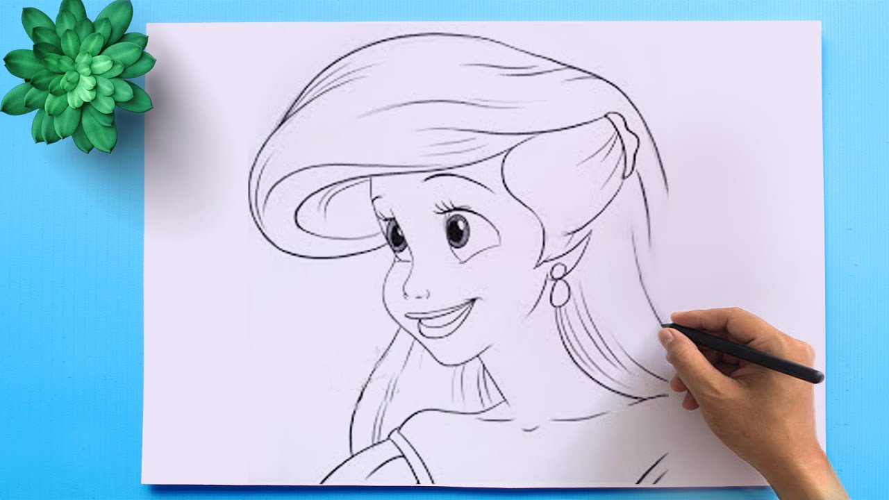 Ariel Drawing Realistic Sketch