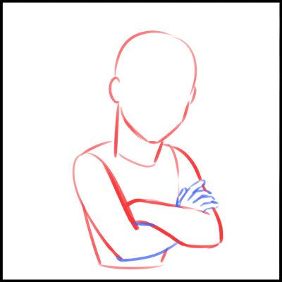 Arms Crossed, Body Language, Nonverbal Communication, Defensive Posture, Closed Off Drawing