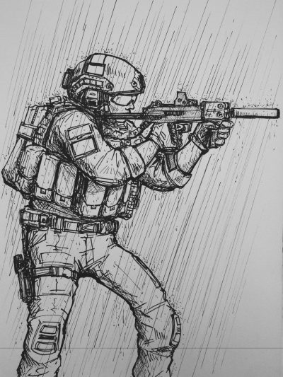 Army, Command, Troops, Soldiers, Forces Drawing