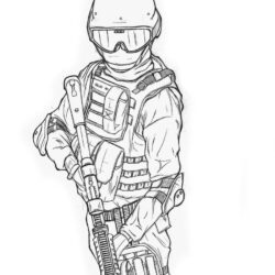 Army Drawing Hand Drawn Sketch
