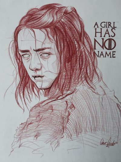 Arya Stark, Stealthy, Independent, Brave, Vengeful, Resourceful Drawing