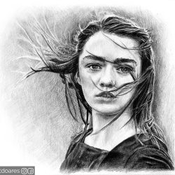 Arya Stark Drawing Detailed Sketch