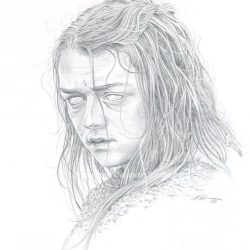 Arya Stark Drawing Realistic Sketch