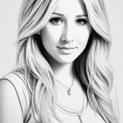 Ashley Tisdale Drawing Sketch Picture