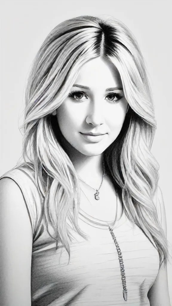 Ashley Tisdale Drawing Sketch Picture