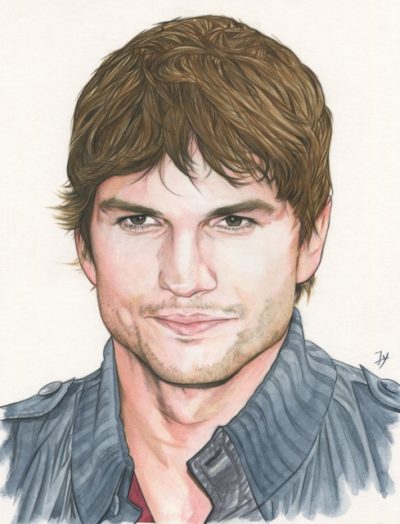 Ashton Kutcher, Actor, Philanthropist, Comedian, Entrepreneur, Producer Drawing