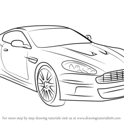 Aston Martin Drawing Realistic Sketch