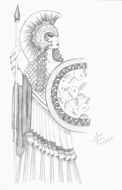 Athena, Knowledge, Warfare, Strategy, Wisdom Drawing