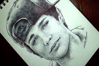 Austin Mahone, Viral Star, Pop Sensation, Teen Heartthrob, Music Artist Drawing