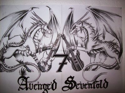 Avenged Sevenfold, Music, Metalcore, Rock, Band Drawing