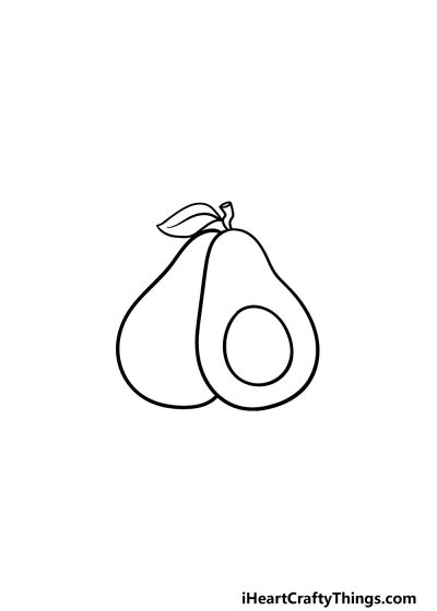 Avocado, Healthy, Versatile, Creamy, Nutritious Drawing