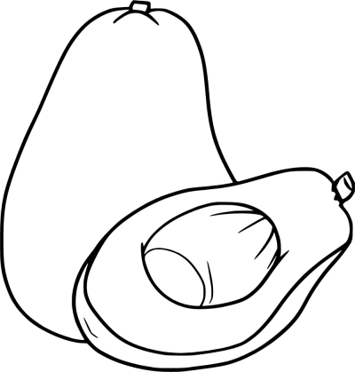 Avocado, Healthy, Nutrient-Dense, Versatile, Creamy Drawing