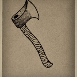 Axe Drawing Realistic Sketch