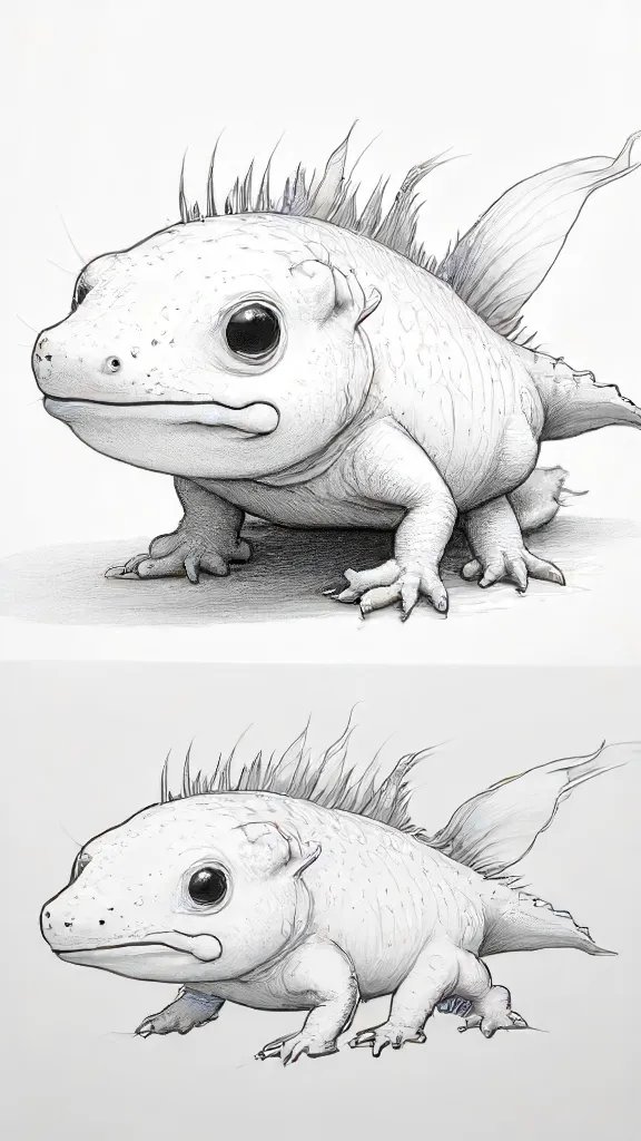 Axolotl Drawing Sketch Image