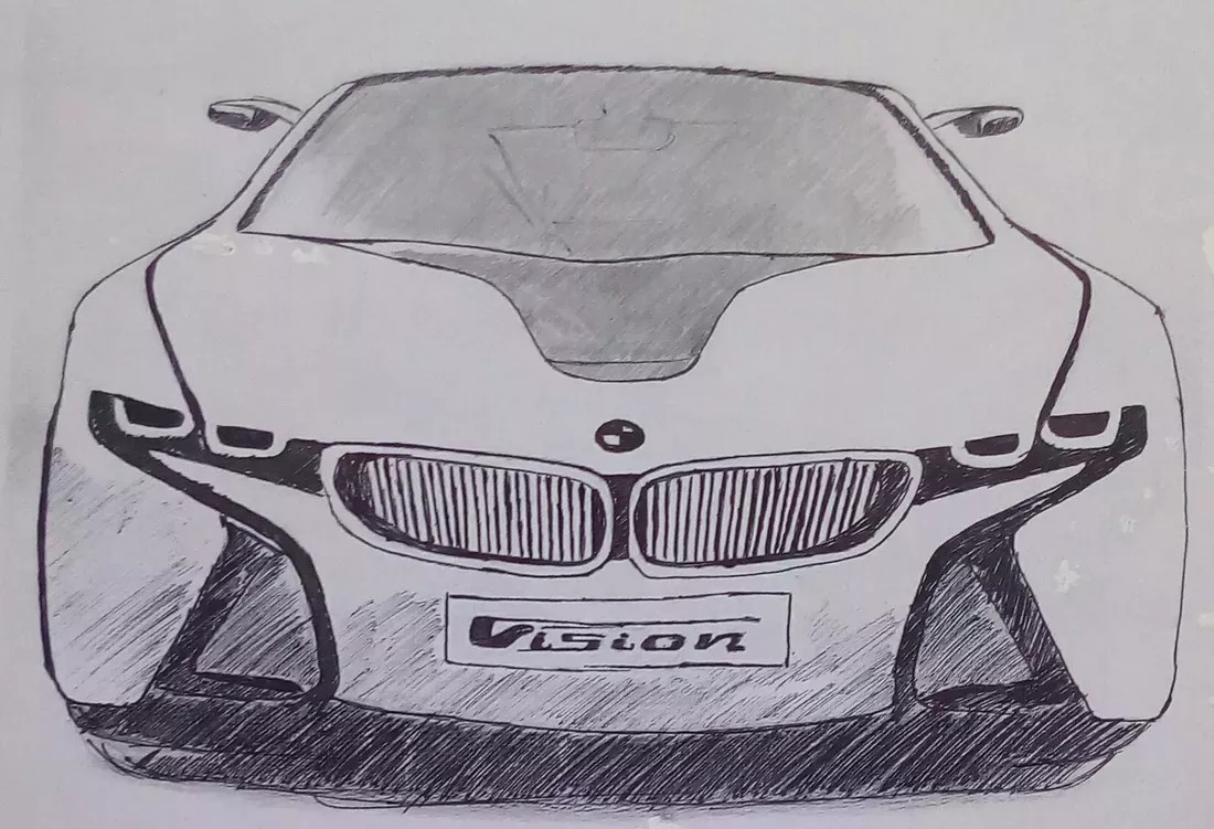 BMW Drawing Realistic Sketch
