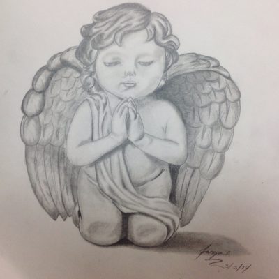 Baby Angel, Cherubic Guardian, Heavenly Presence, Sweet Innocence, Pure Spirit Drawing