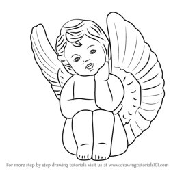 Baby Angel Drawing Realistic Sketch