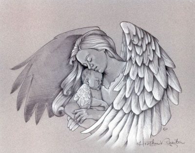 Baby Angel, Cherubic Guardian, Heavenly Presence, Sweet Innocence, Pure Spirit Drawing