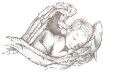 Baby Angel, Cherubic Delight, Divine Presence, Innocent Spirit, Heavenly Guardian Drawing