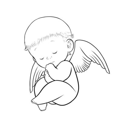 Baby Angel, Innocent Radiance, Sweet Serenity, Cherubic Delight, Heavenly Presence Drawing