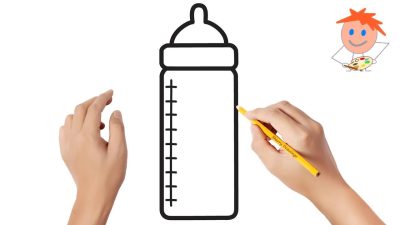 Baby Bottle, Infant, Nurturing, Essentials, Feeding Drawing